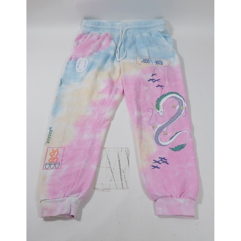 Her Universe Sweatpants Womens M Pink Spirited Away Haku Tie Dye Joggers Fleece